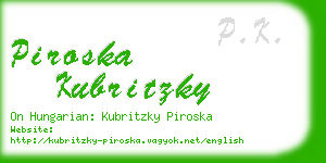 piroska kubritzky business card